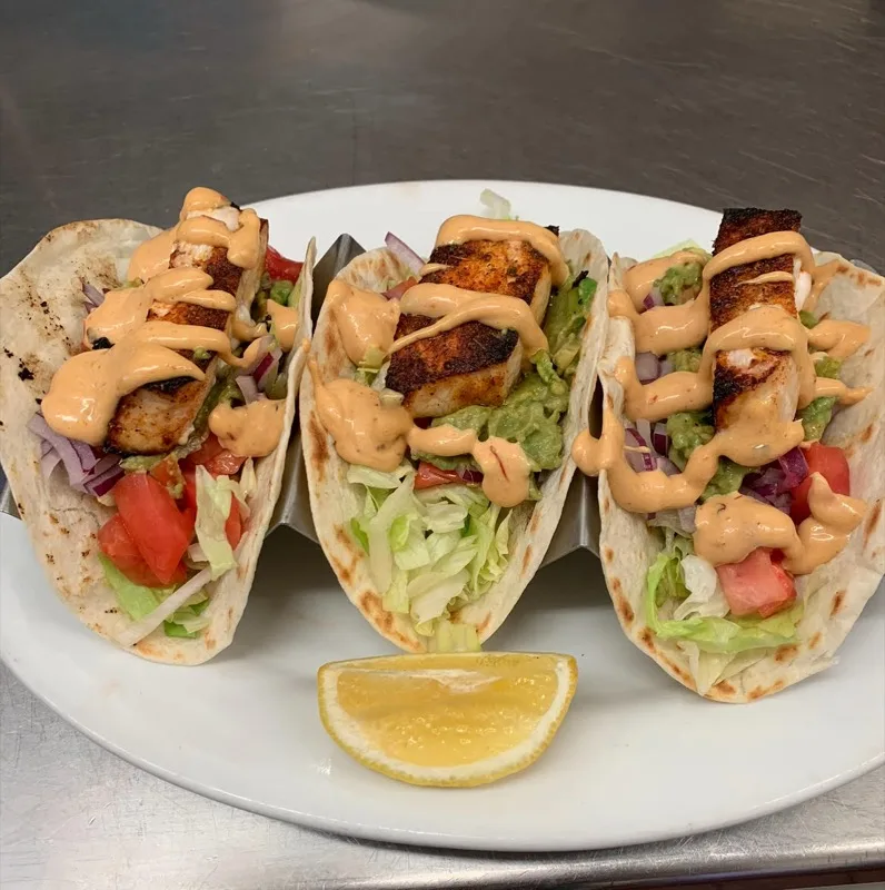Blackened Fish Tacos with chipotle aioli